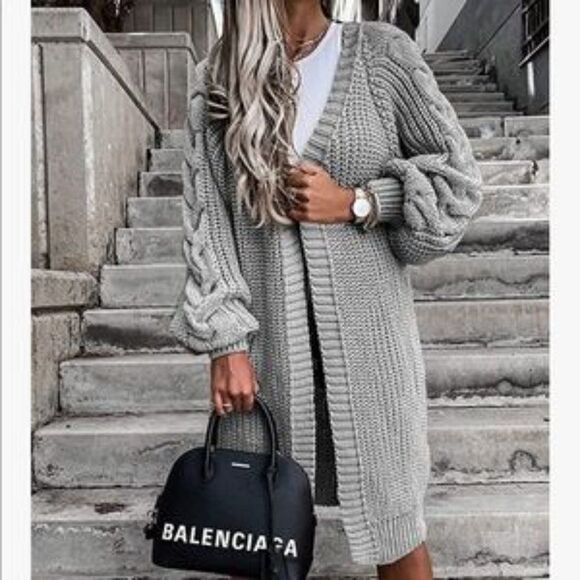 New Chunky Knit Sweater Cardigan - Picture 3 of 6